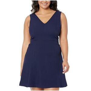 New ~ VINCE CAMUTO ~ V-Neck Fit And Flare With Self Belt At Back Waist Size 14